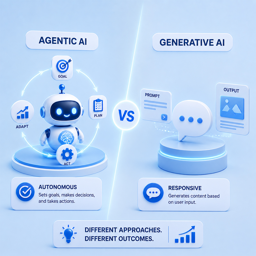 Agentic AI vs Generative AI: The Differences That Matter for Business
